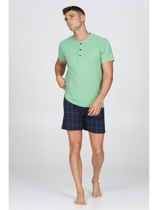 Pigiama Corto In 100% Cotone Pettinato