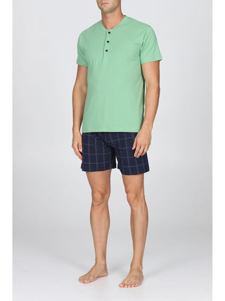 Pigiama Corto In 100% Cotone Pettinato