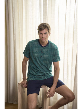 Fresco Pigiama In Jersey Di Cotone Pettinato