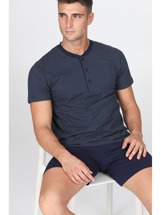 Pigiama corto in puro cotone pettinato