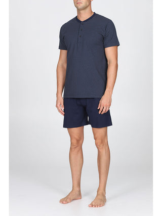 Pigiama Corto In Puro Cotone Pettinato