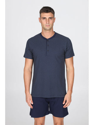 Pigiama Corto In Puro Cotone Pettinato