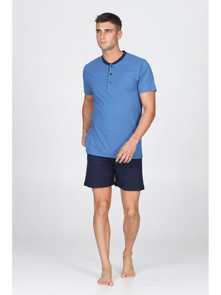 Pigiama Corto In Puro Cotone Pettinato