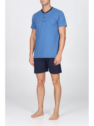 Pigiama Corto In Puro Cotone Pettinato