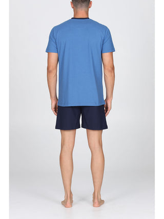 Pigiama Corto In Puro Cotone Pettinato