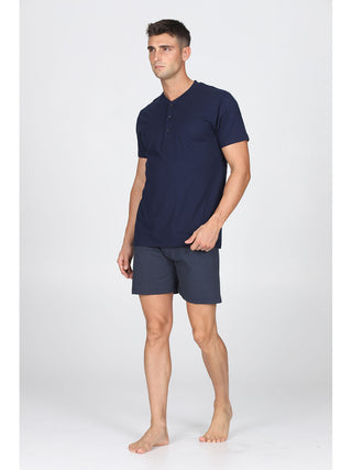 Pigiama Corto In Puro Cotone Pettinato