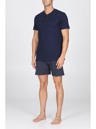 Pigiama Corto In Puro Cotone Pettinato