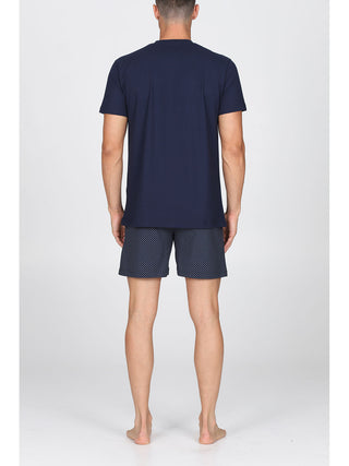 Pigiama Corto In Puro Cotone Pettinato