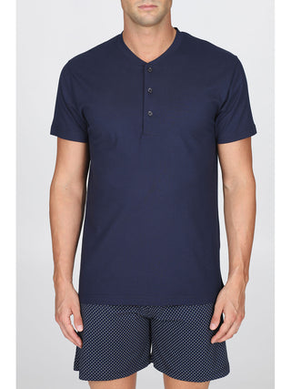 Pigiama Corto In Puro Cotone Pettinato