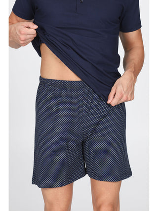 Pigiama Corto In Puro Cotone Pettinato