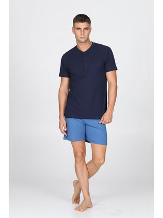 Pigiama corto in puro cotone pettinato