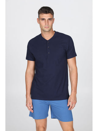 Pigiama Corto In Puro Cotone Pettinato