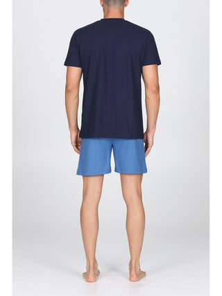 Pigiama Corto In Puro Cotone Pettinato