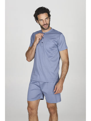 Pigiama corto in pregiato jersey di cotone mercerizzato