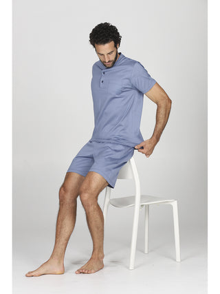 Pigiama corto in pregiato jersey di cotone mercerizzato