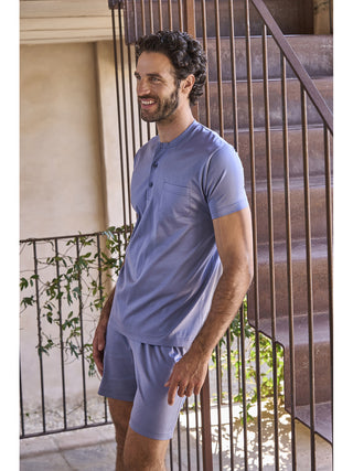 Pigiama corto in pregiato jersey di cotone mercerizzato