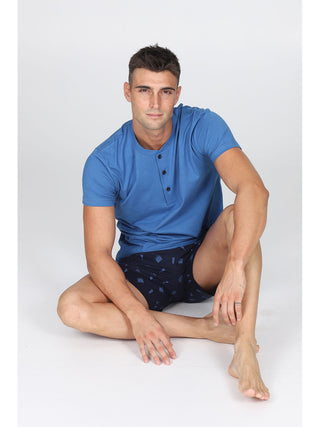 Pigiama  corto in puro cotone pettinato