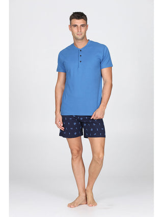 Pigiama  Corto In Puro Cotone Pettinato