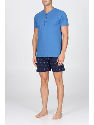Pigiama  Corto In Puro Cotone Pettinato