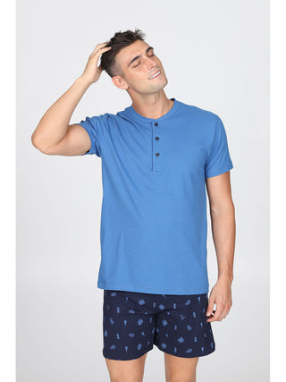 Pigiama  Corto In Puro Cotone Pettinato