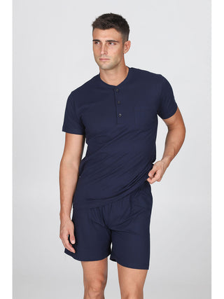 Pigiama Corto In Fresco Jersey Di Puro Cotone