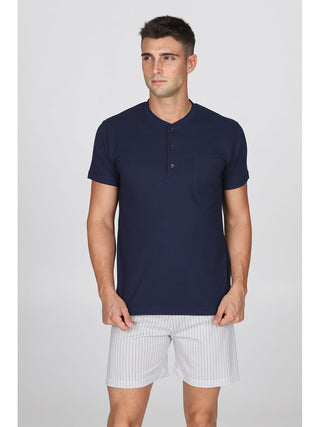 Pigiama Corto In Fresco Jersey Di Puro Cotone