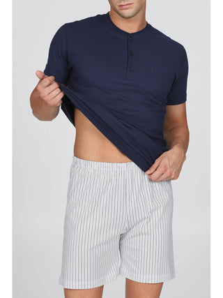 Pigiama Corto In Fresco Jersey Di Puro Cotone