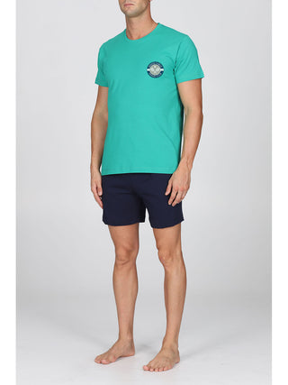 Pigiama Corto Colorato In Puro Cotone