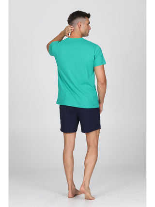 Pigiama Corto Colorato In Puro Cotone