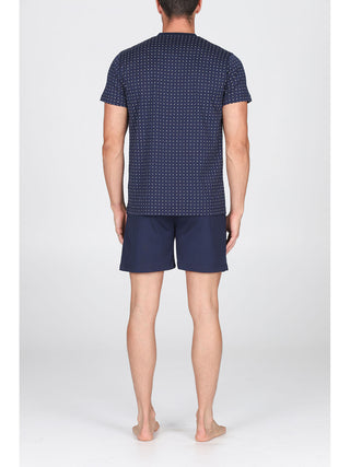 Pigiama Corto Serafino In 100% Cotone