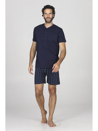 Short pajama in fresh jersey made of pure cotton