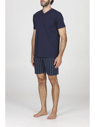 Short pajama in fresh jersey made of pure cotton