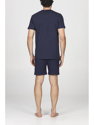 Pigiama corto serafino in fresco jersey 100% cotone