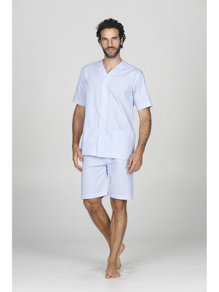 Pigiama corto in popeline di puro cotone