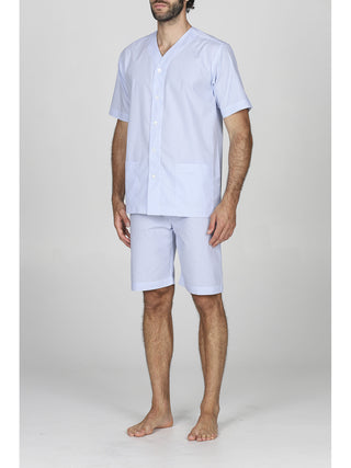 Pigiama corto in popeline di puro cotone