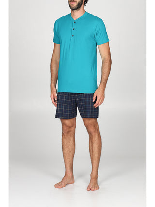 Pigiama corto serafino con giacca unita Quadro Alpina