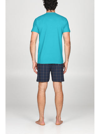 Pigiama corto serafino con giacca unita Quadro Alpina