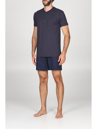 Pigiama corto serafino Micro Aran Alpina