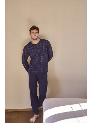 Franco pigiama lungo serafino tuta Quadro Blu Alpina