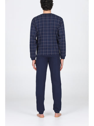 Franco pigiama lungo serafino tuta Quadro Blu Alpina