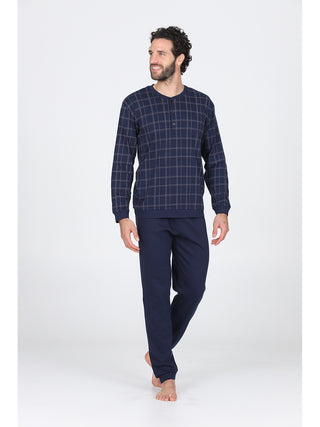 Franco pigiama lungo serafino tuta Quadro Blu Alpina