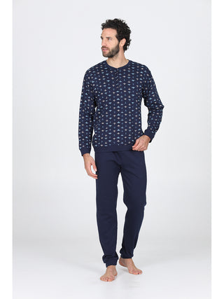 Pigiama lungo serafino tuta in puro cotone annaerei Alpina