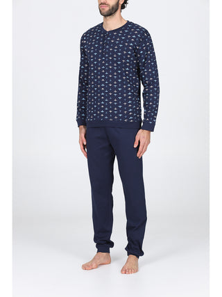 Pigiama lungo serafino tuta in puro cotone annaerei Alpina