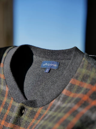 Pigiama lungo serafino tuta in caldo cotone Scoz.grigi Alpina