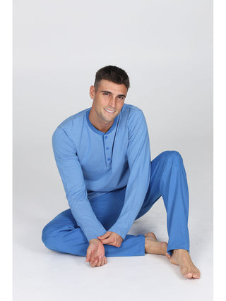 Pregiato pigiama lungo tinto filo