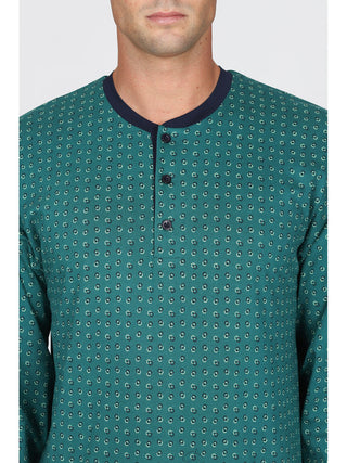 Pigiama Con Bordi In Puro Cotone Pettinato