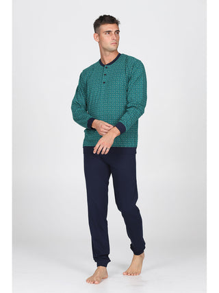 Pigiama Con Bordi In Puro Cotone Pettinato