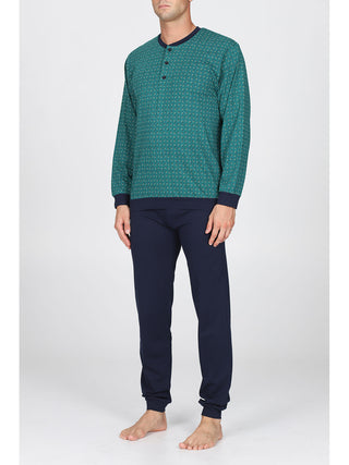 Pigiama Con Bordi In Puro Cotone Pettinato