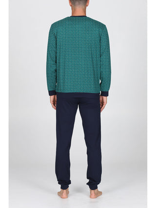 Pigiama Con Bordi In Puro Cotone Pettinato