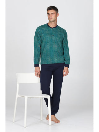 Pigiama Con Bordi In Puro Cotone Pettinato